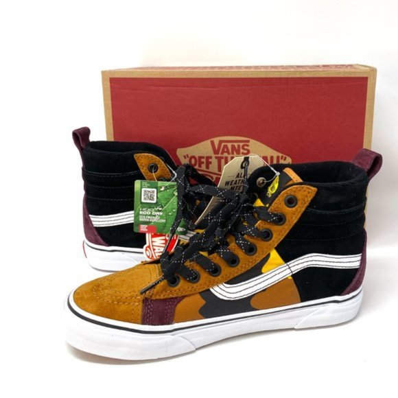 VANS Sk8-Hi Mte Dx Suede Canvas Brown Check Yell Women's Size 8.5 VN0A3DQ522Z - Picture 5 of 7